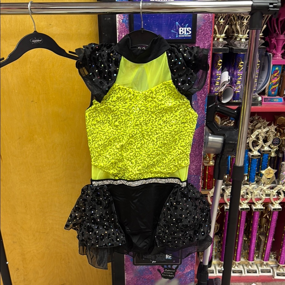 Neon Yellow and Black Dance Costume